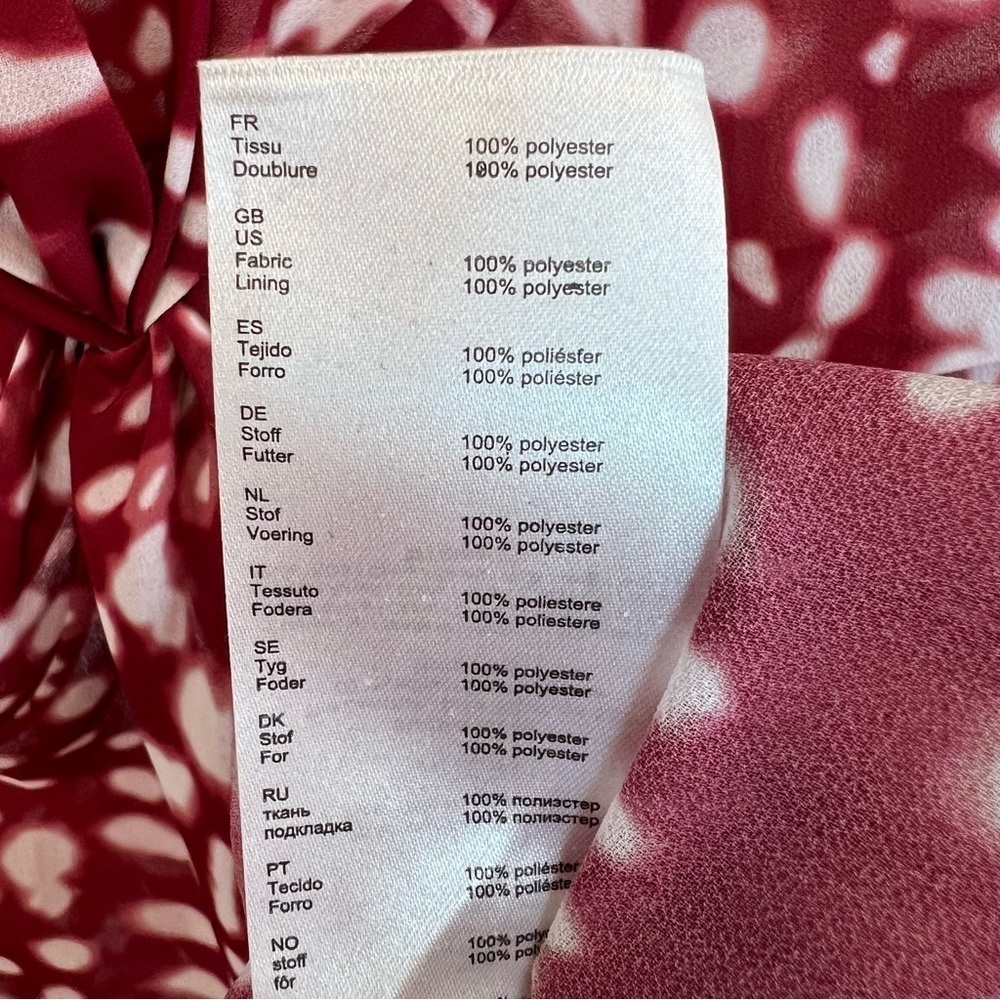 Maje Asymmetrical Twist Front Midi Dress Red White FR 3 US Large Contemporary - Picture 7 of 8